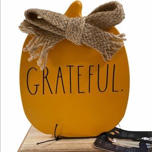 Rae Dunn Yellow Pumpkin with Burlap Bow